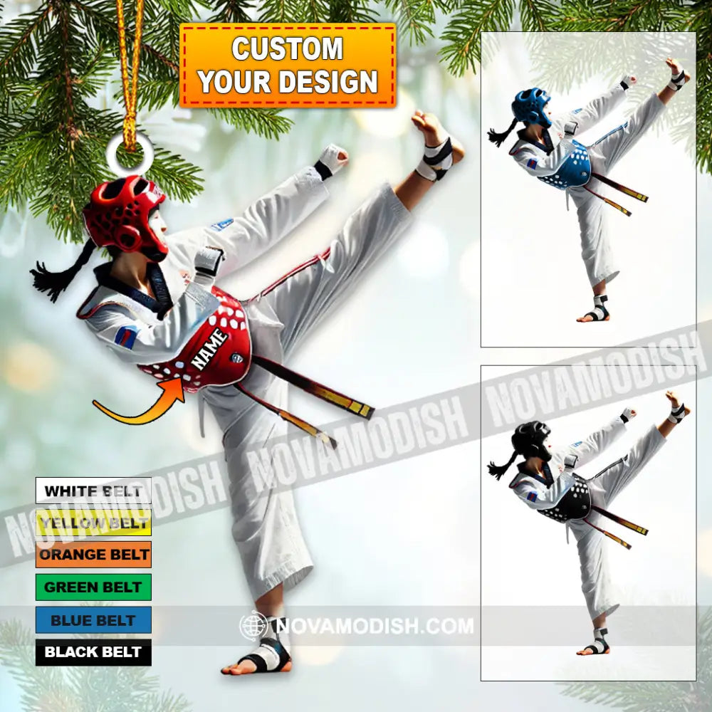 Custom Name Taekwondo Ornament Christmas Gift