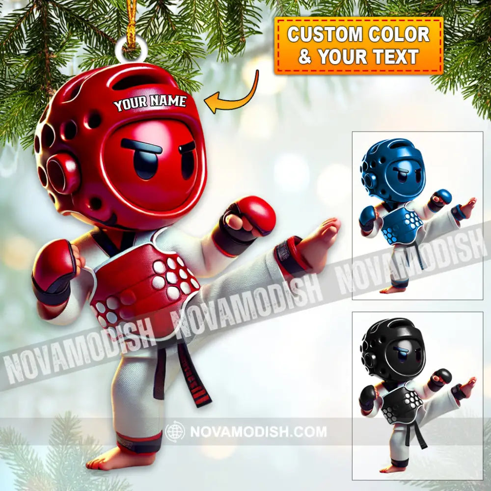 Custom Name Taekwondo Ornament Christmas Gift