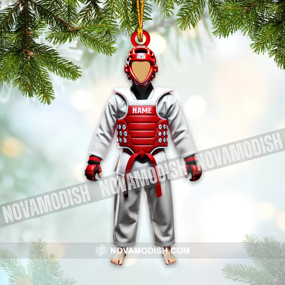 Custom Name Taekwondo Ornament Christmas Gift 3.54’’ / 1