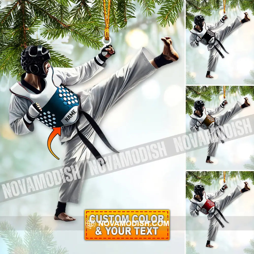 Custom Name Taekwondo Ornament Christmas Gift