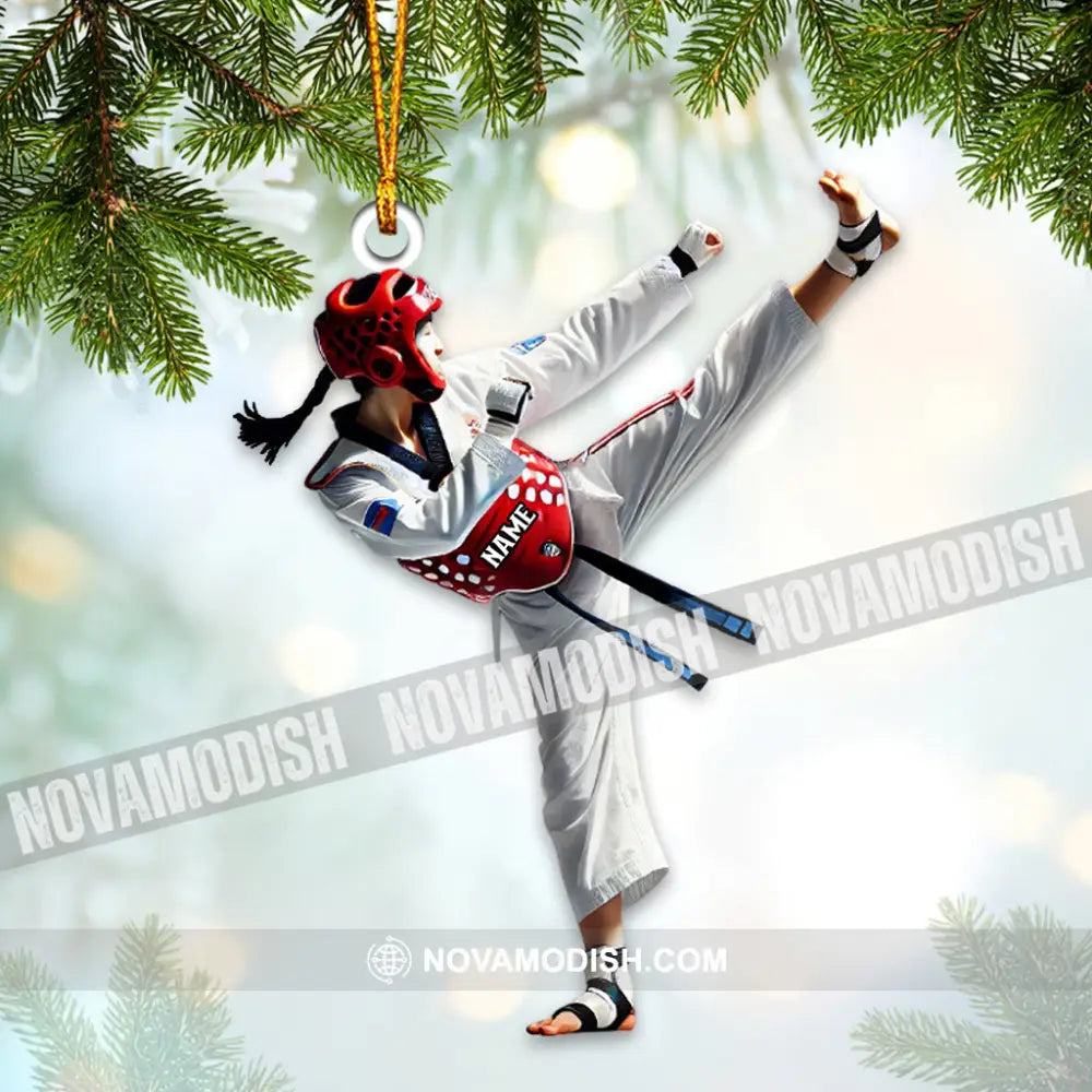 Custom Name Taekwondo Ornament Christmas Gift