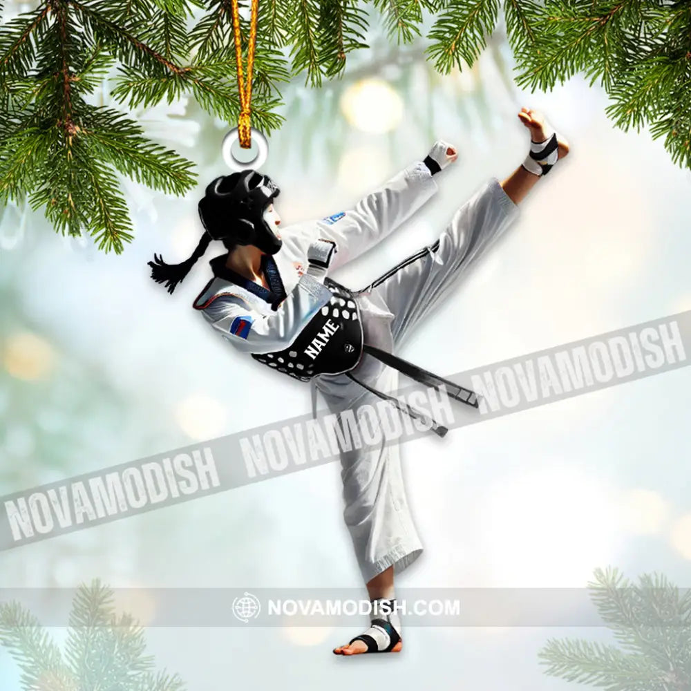 Custom Name Taekwondo Ornament Christmas Gift