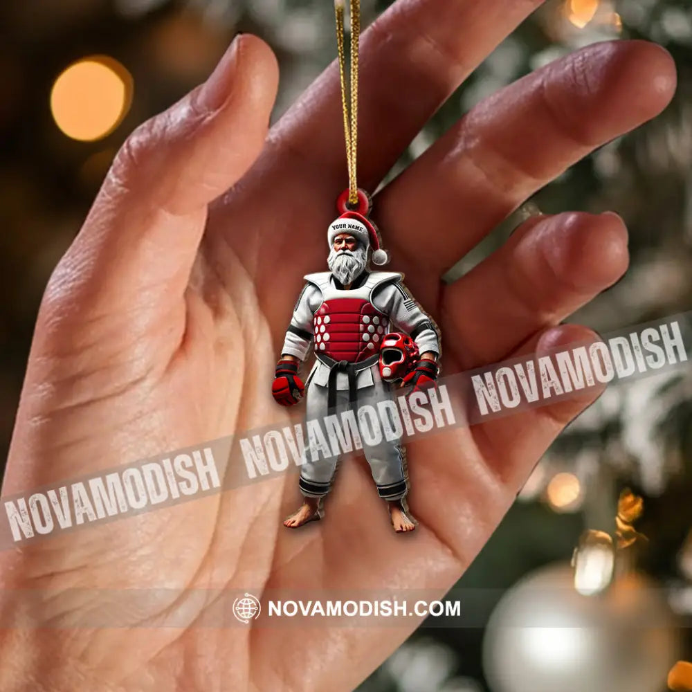 Custom Name Taekwondo Santa Ornament Christmas Gift