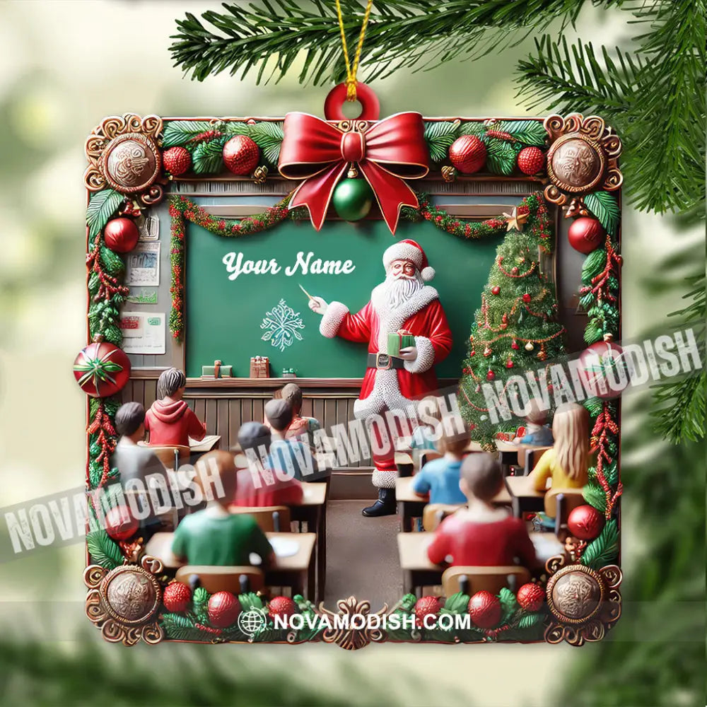 Custom Name Teacher Christmas Ornament Gift For 3.54’’ / 1