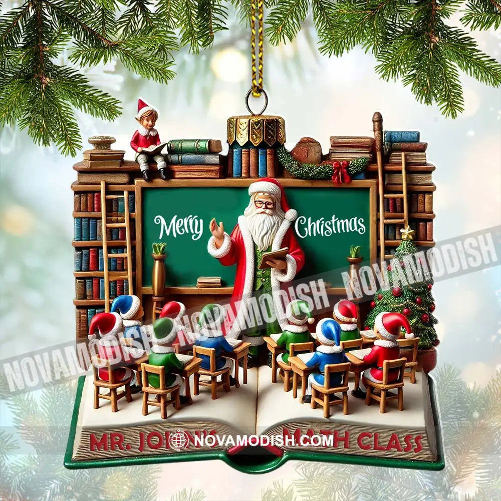 Custom Name Teacher Ornament Christmas Decoration 3.54’’ / 1