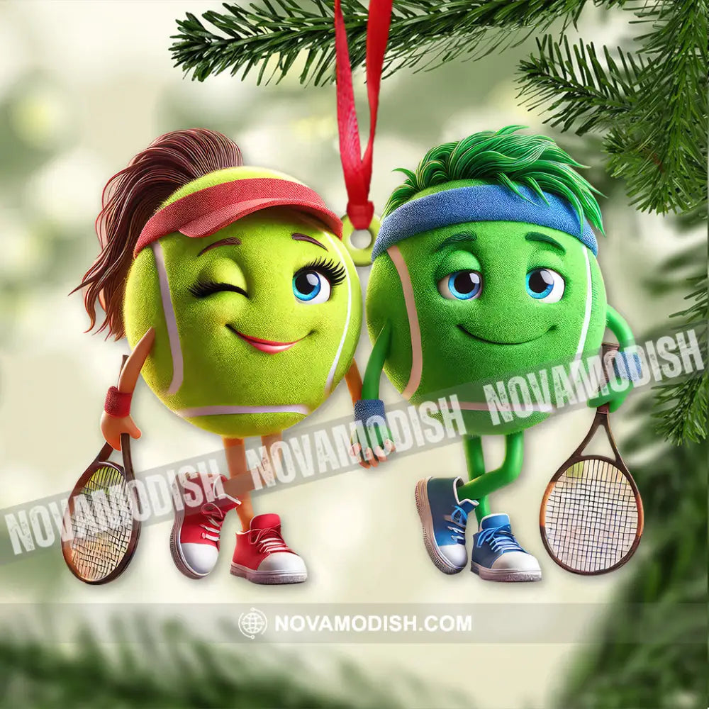 Custom Name Tennis Couple Ornament Christmas Gift