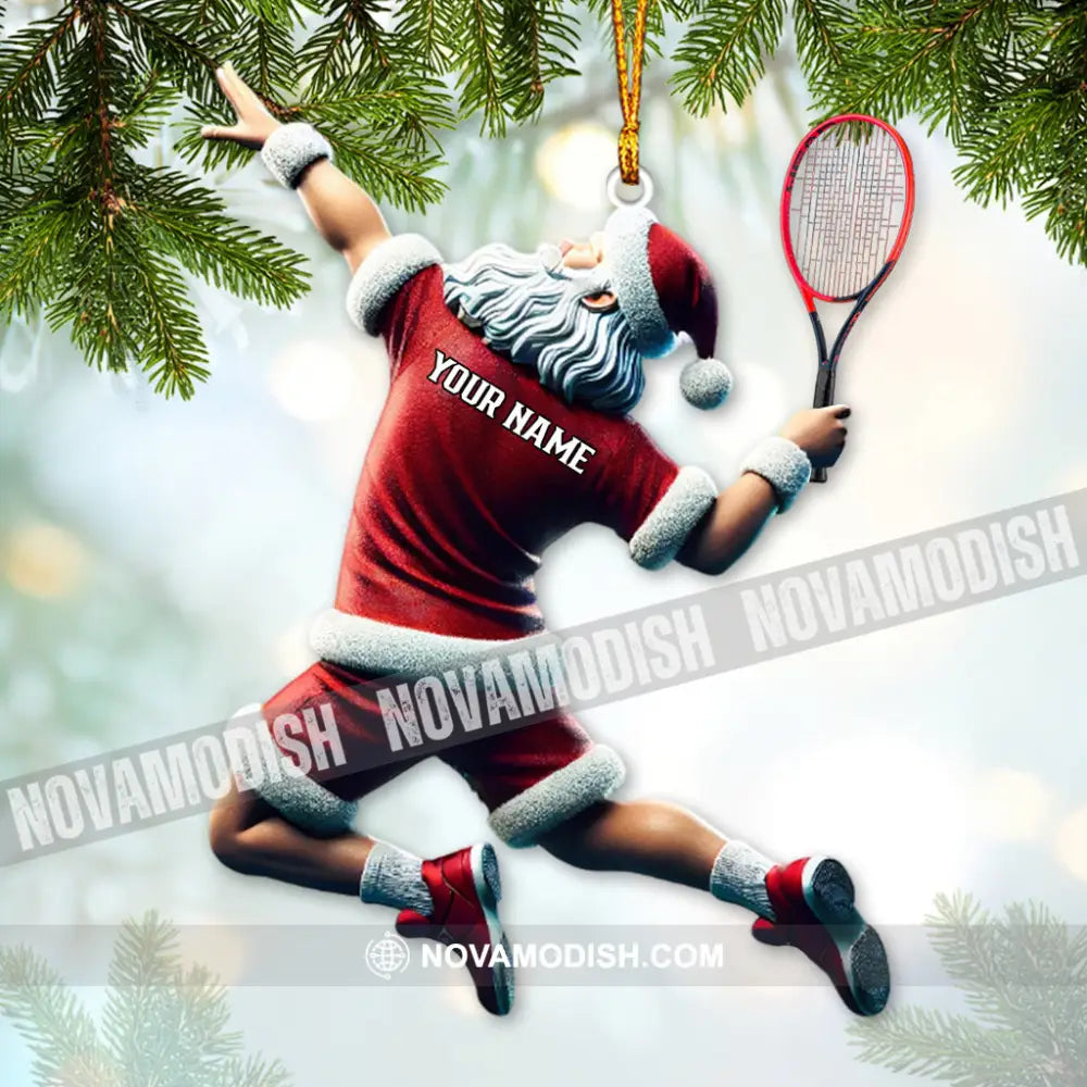 Custom Name Tennis Ornament Santa Christmas Gift 3.54’’ / 1