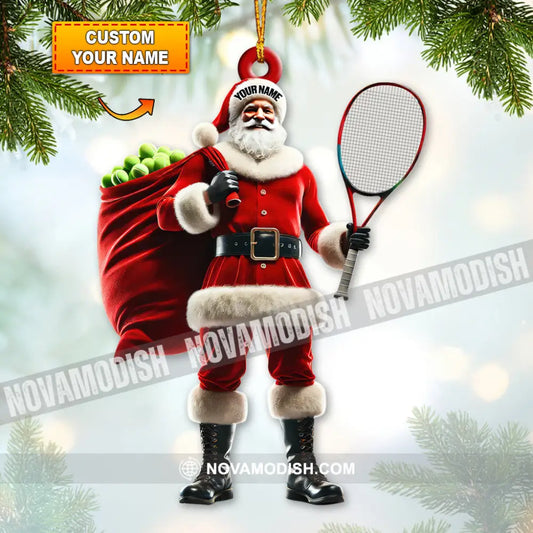 Custom Name Tennis Santa Ornament Christmas Gift