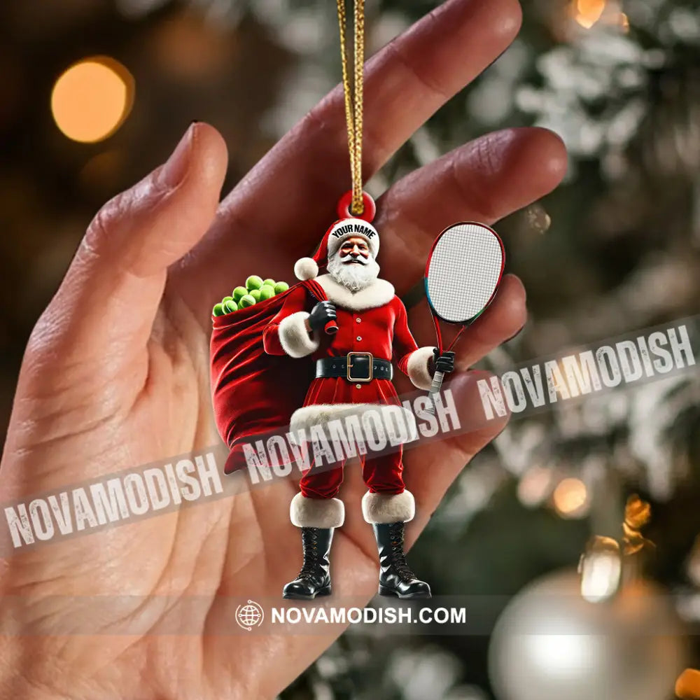 Custom Name Tennis Santa Ornament Christmas Gift