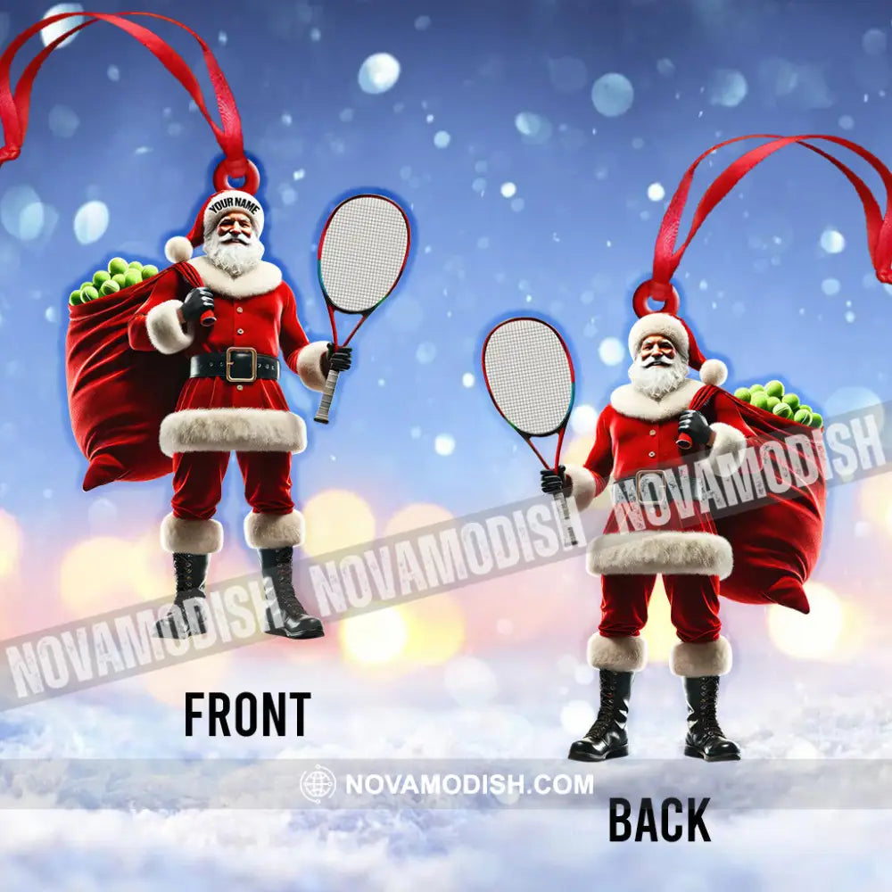 Custom Name Tennis Santa Ornament Christmas Gift