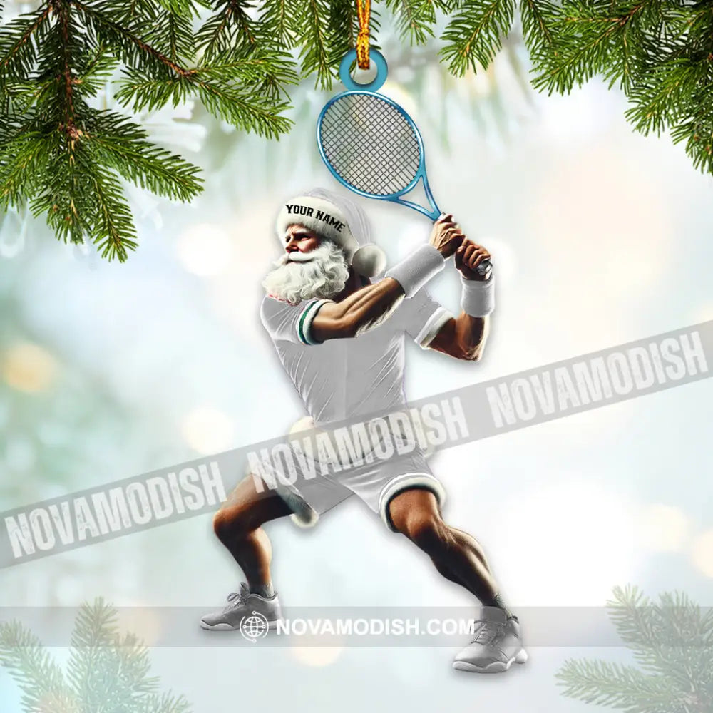 Custom Name Tennis Santa Ornament Christmas Gift