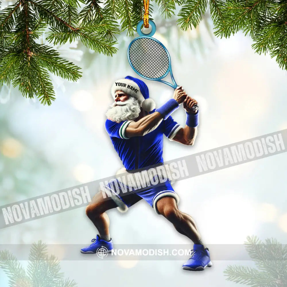 Custom Name Tennis Santa Ornament Christmas Gift