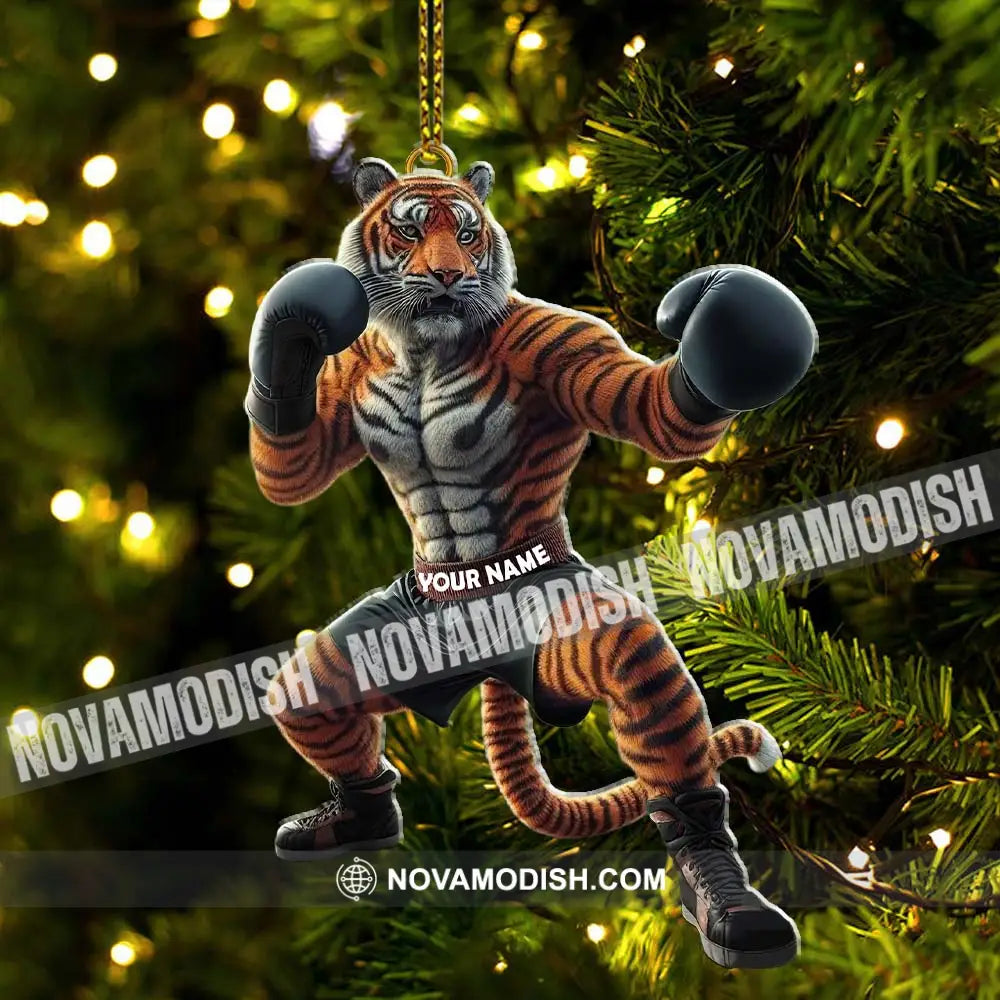 Custom Name Tiger Boxing Ornament Christmas Gift