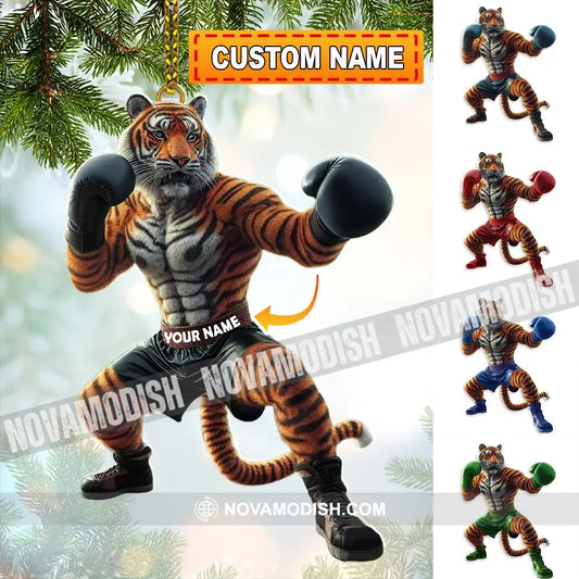Custom Name Tiger Boxing Ornament Christmas Gift