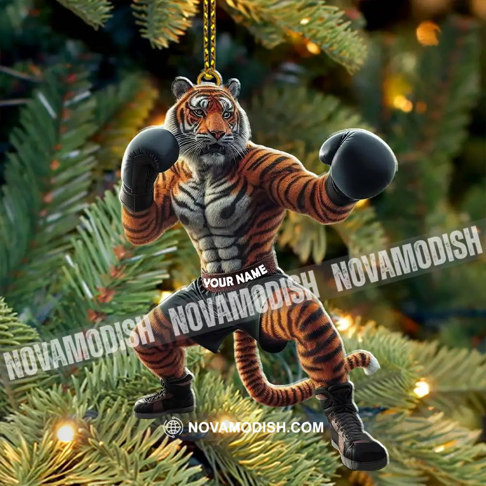 Custom Name Tiger Boxing Ornament Christmas Gift