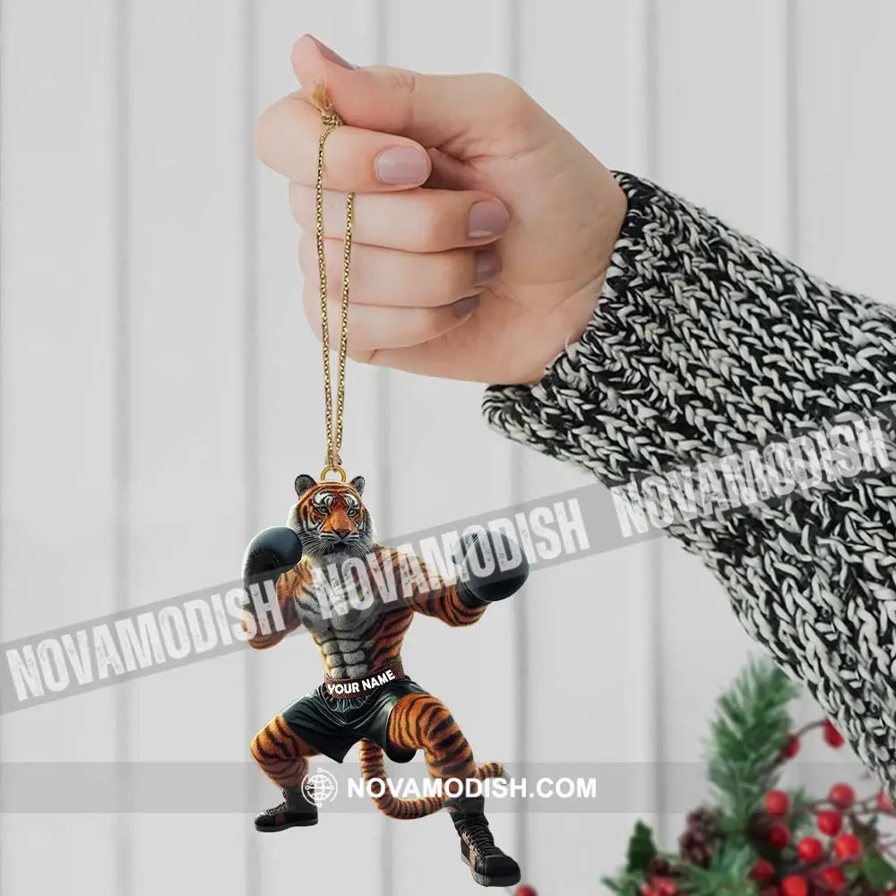 Custom Name Tiger Boxing Ornament Christmas Gift