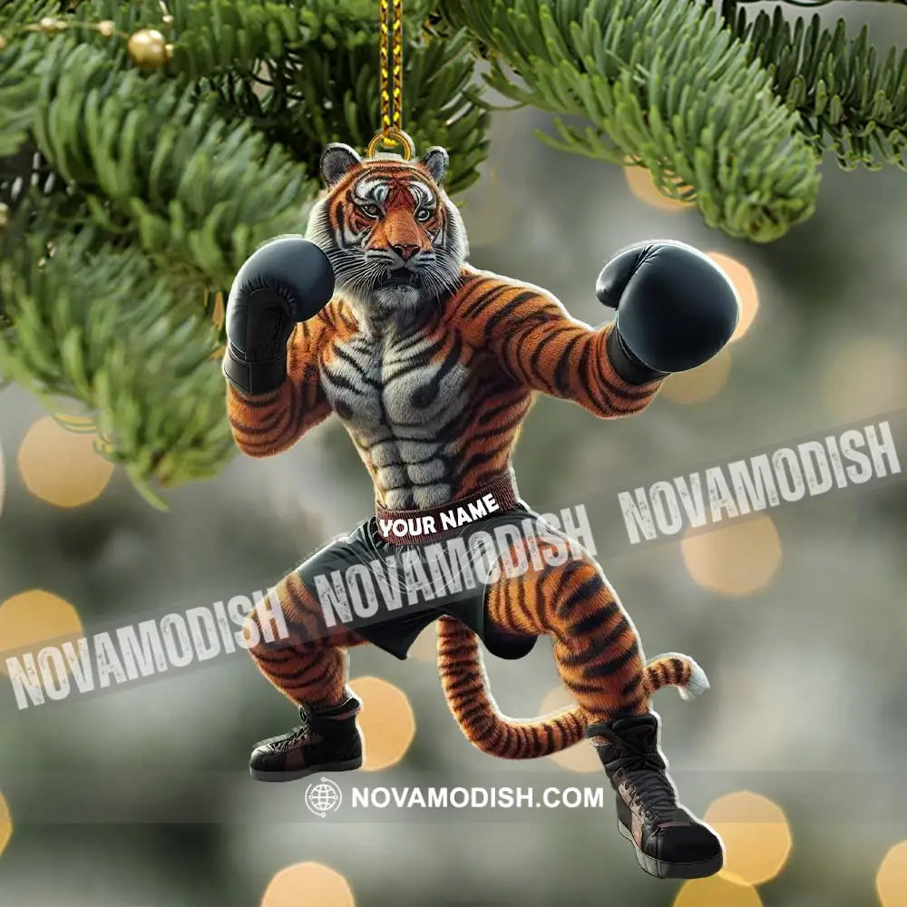 Custom Name Tiger Boxing Ornament Christmas Gift