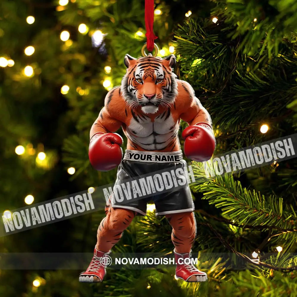 Custom Name Tiger Boxing Ornament Christmas Gift Decoration