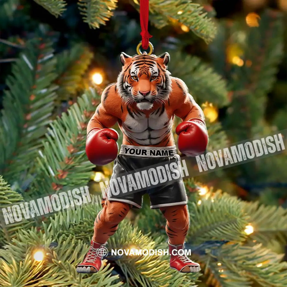 Custom Name Tiger Boxing Ornament Christmas Gift Decoration