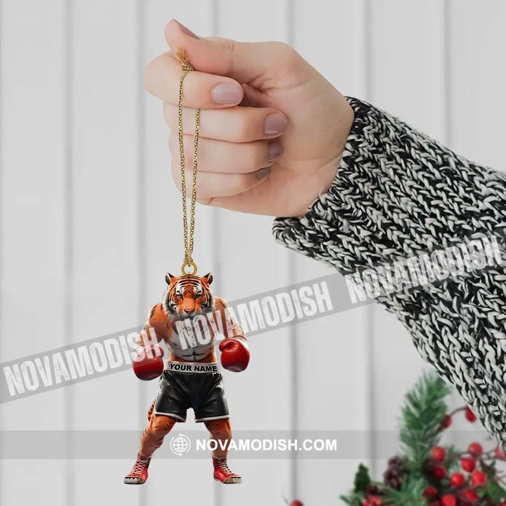 Custom Name Tiger Boxing Ornament Christmas Gift Decoration