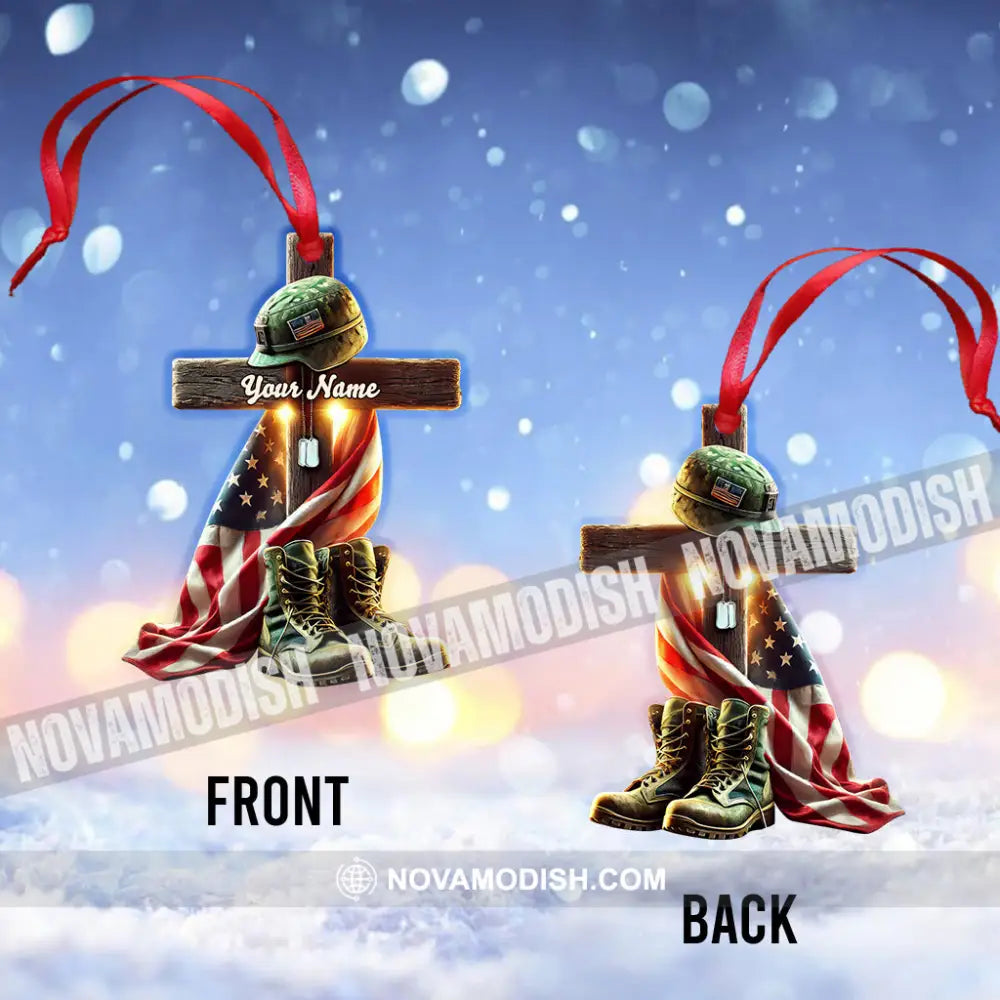 Custom Name U.s Veteran Ornament Memorial Christmas Gift