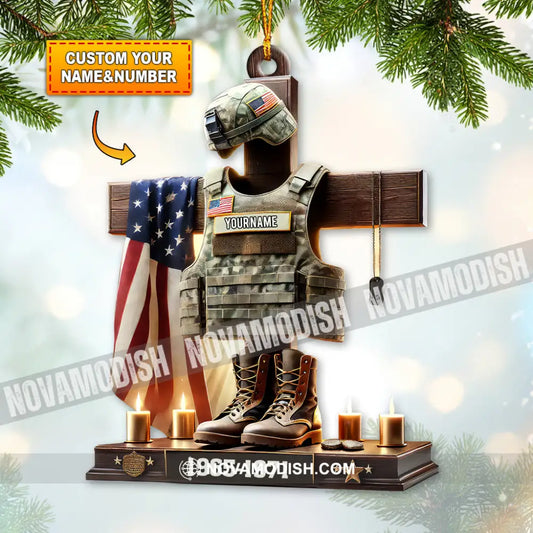 Custom Name U.s. Veteran Ornament Memorial Christmas Gift