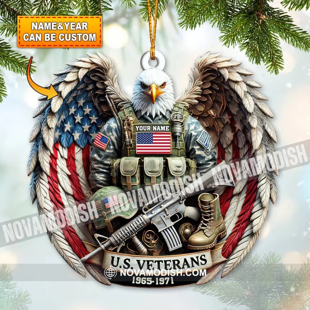 Custom Name U.s. Veteran Ornament Memorial Christmas Gift