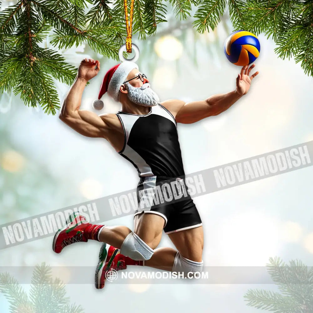 Custom Name Volleyball Santa Ornament Lover Christmas Gift