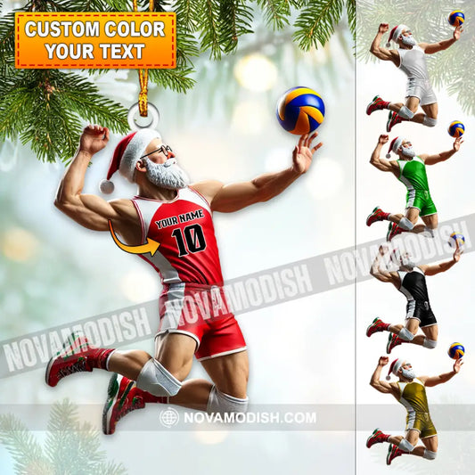 Custom Name Volleyball Santa Ornament Lover Christmas Gift