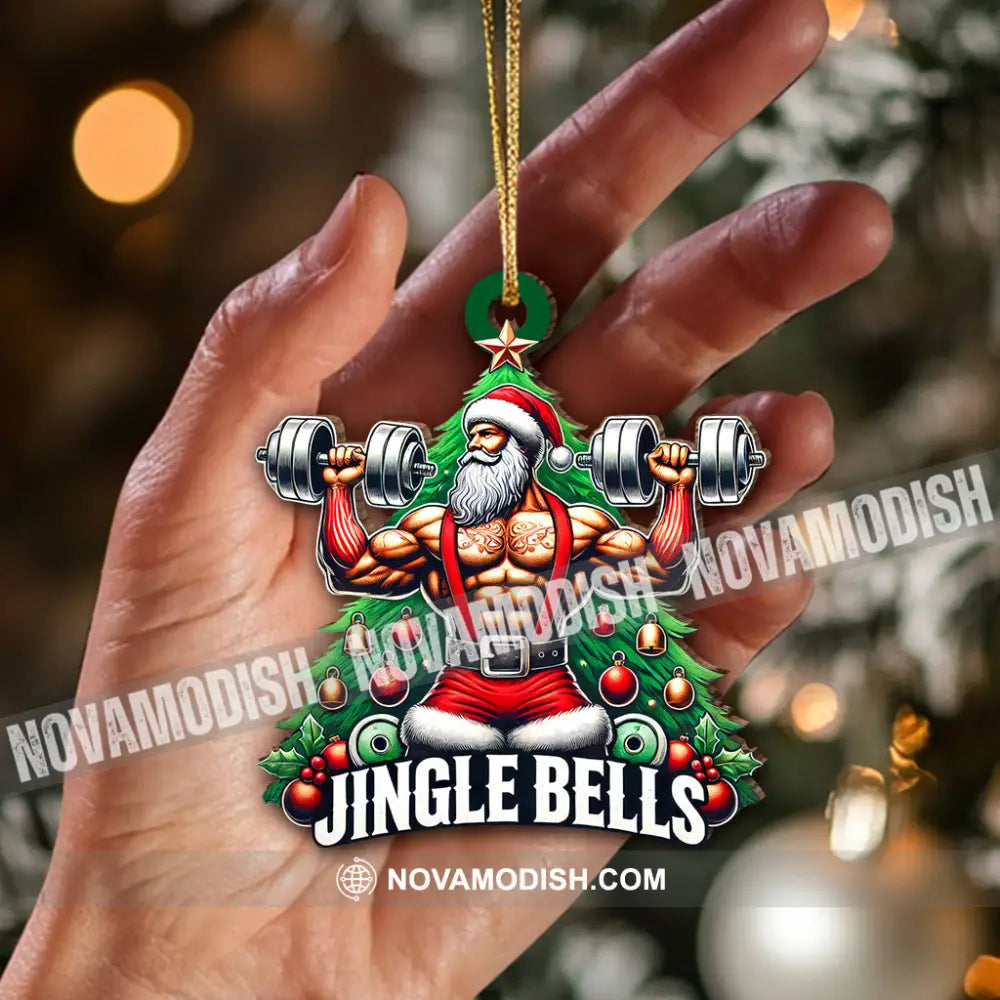 Custom Name Weightlifting Christmas Ornament Santa Gift