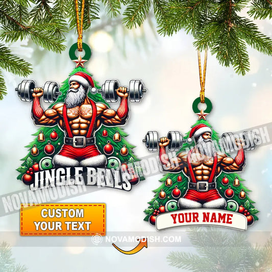 Custom Name Weightlifting Christmas Ornament Santa Gift