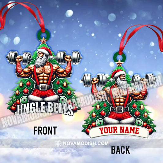 Custom Name Weightlifting Christmas Ornament Santa Gift