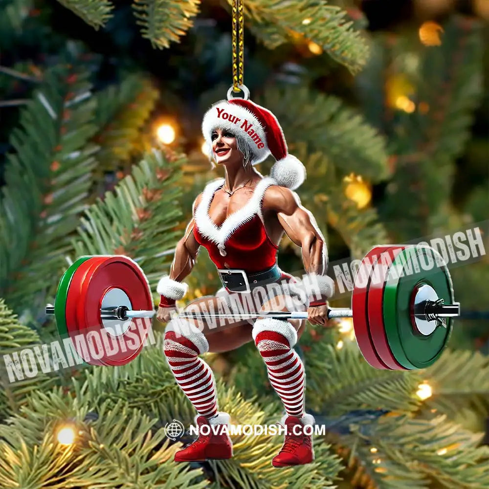 Custom Name Woman Gym Ornament Gymnastics Christmas Decoration