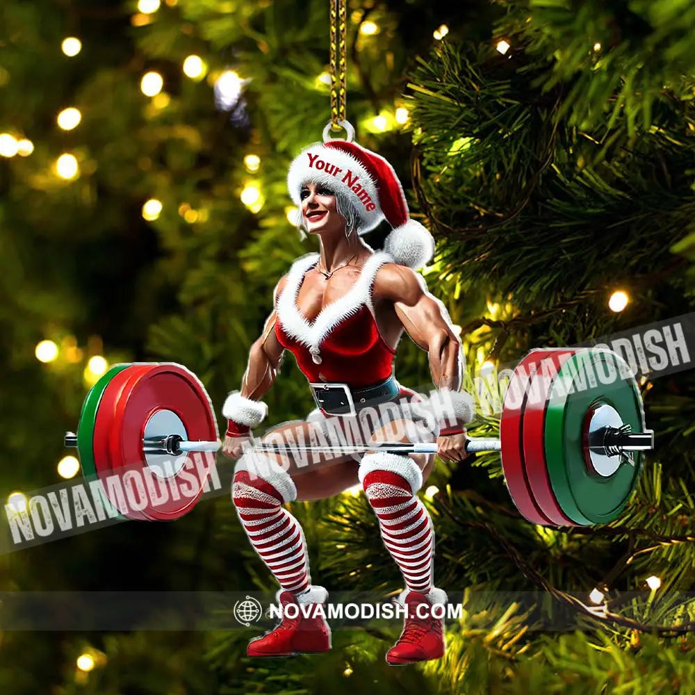 Custom Name Woman Gym Ornament Gymnastics Christmas Decoration