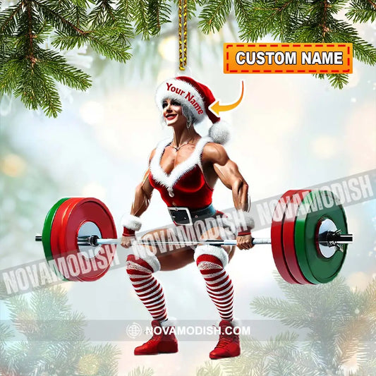 Custom Name Woman Gym Ornament Gymnastics Christmas Decoration