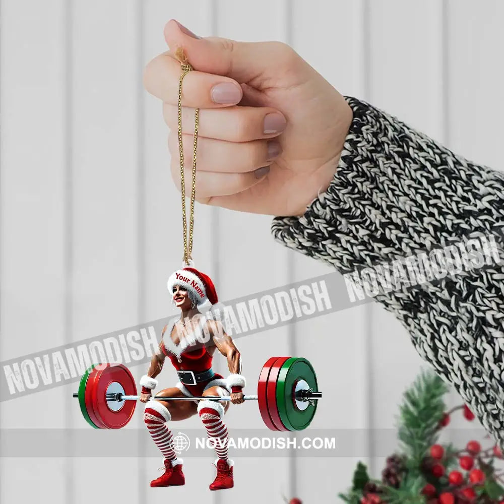 Custom Name Woman Gym Ornament Gymnastics Christmas Decoration