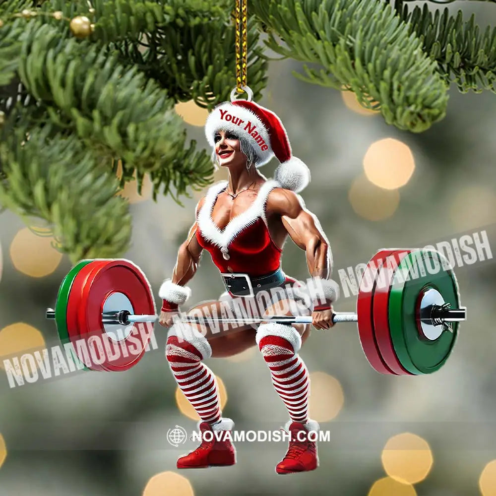 Custom Name Woman Gym Ornament Gymnastics Christmas Decoration