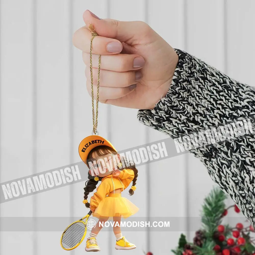 Custom Name Woman Tennis Ornament Christmas Gift