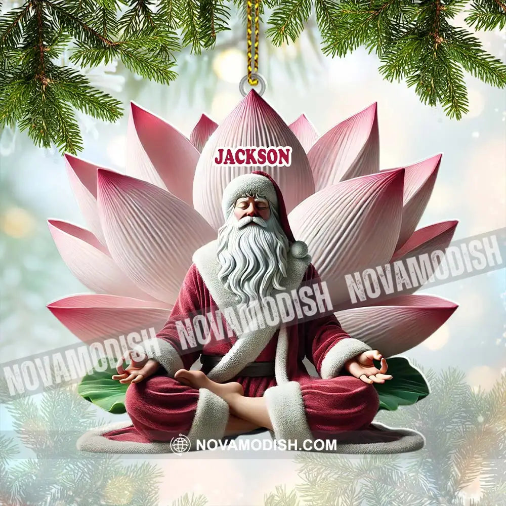 Custom Name Yoga Santa Ornament Yogi Christmas Gift 3.54’’ / 1