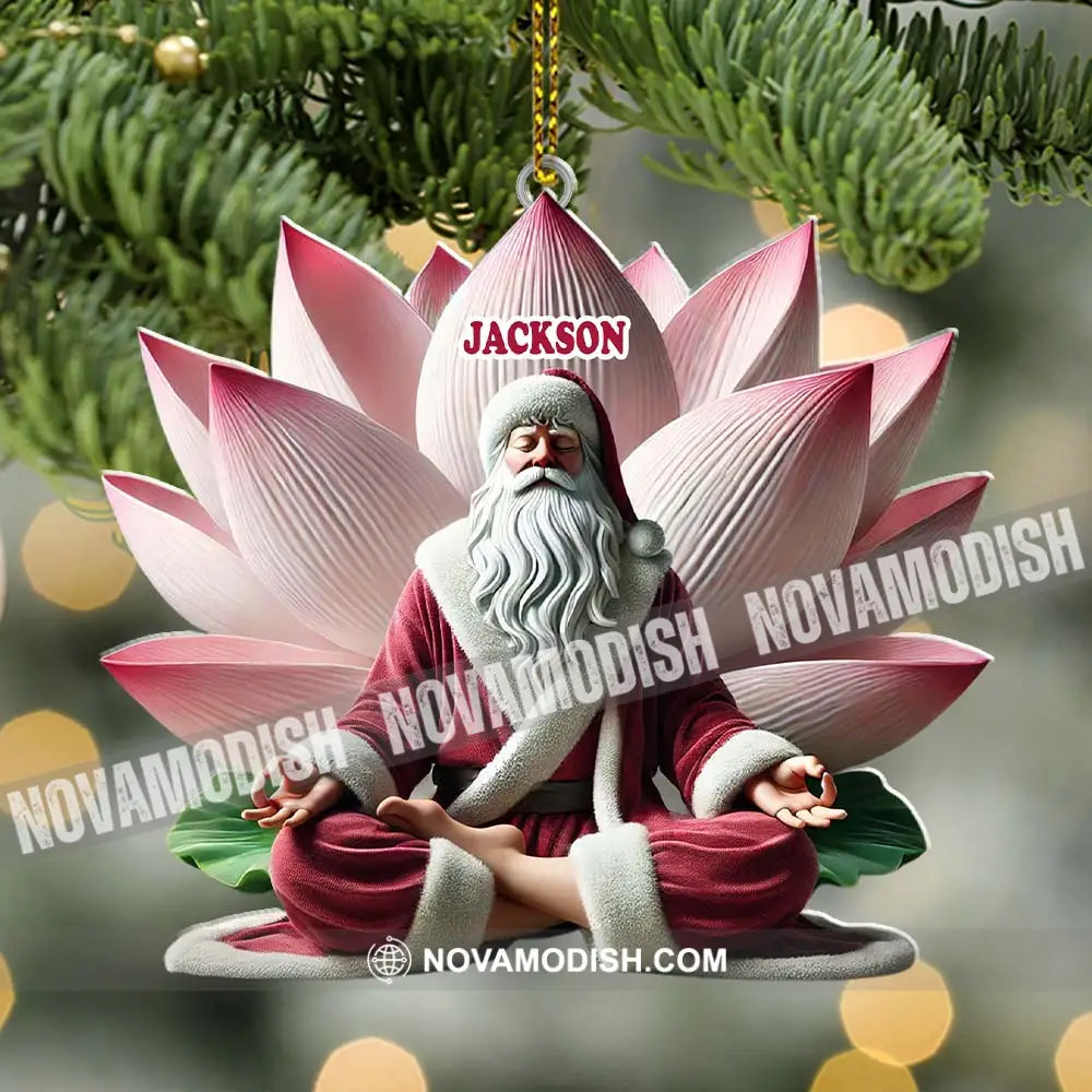 Custom Name Yoga Santa Ornament Yogi Christmas Gift