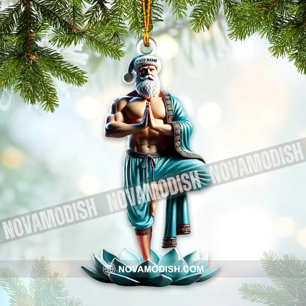 Custom Name Yoga Santa Ornament Yogi Christmas Gift