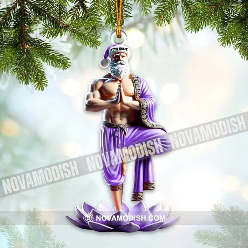 Custom Name Yoga Santa Ornament Yogi Christmas Gift