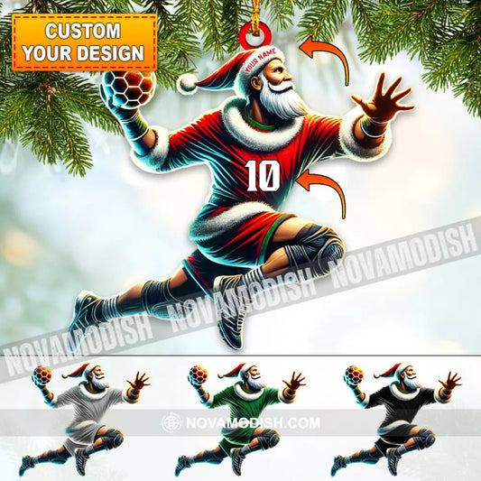 Custom Number Handball Santa Ornament Christmas Gift For Lover