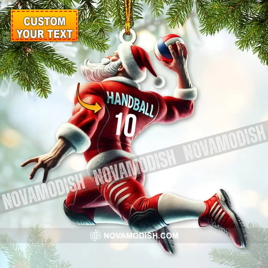 Custom Number Handball Santa Ornament Christmas Gift For Lover