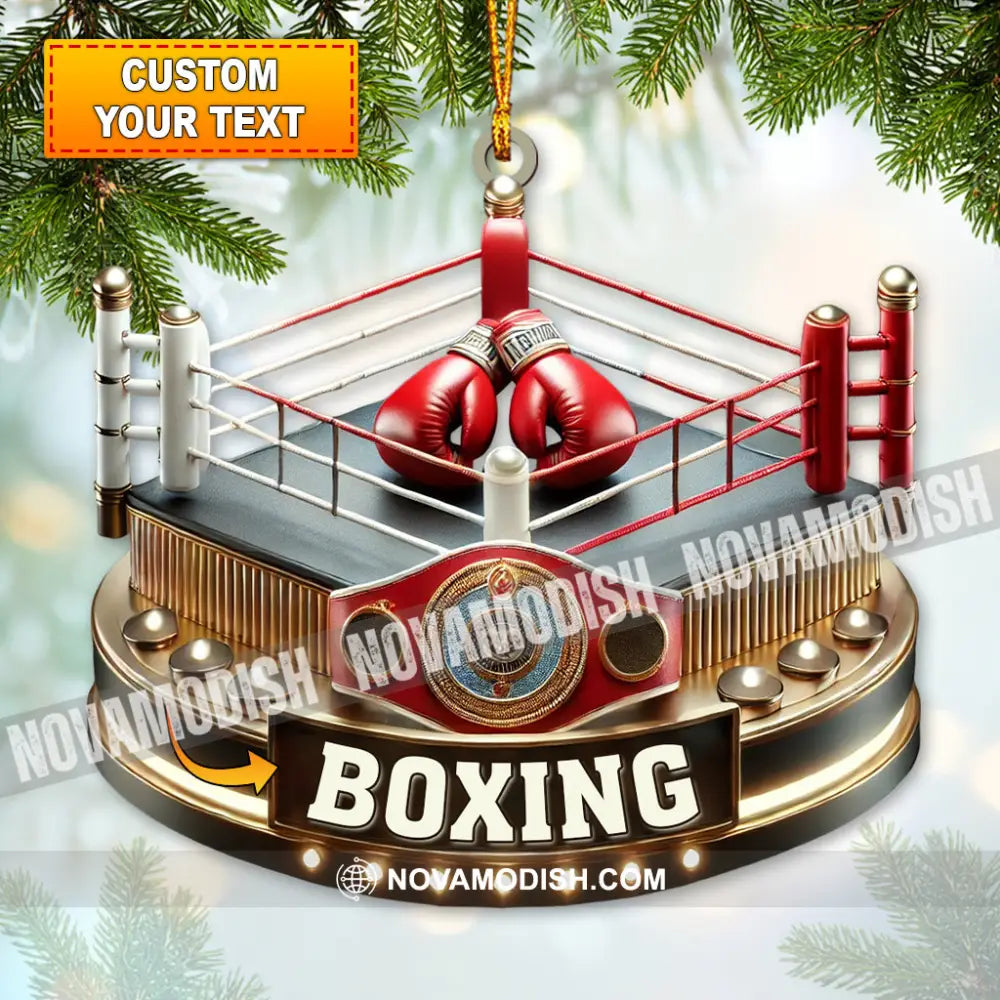 Custom Ornament Boxing Ring Christmas Decor 3.54’’ / 1