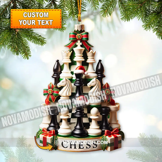 Custom Ornament Chess Tree Christmas Decor 3.54’’ / 1