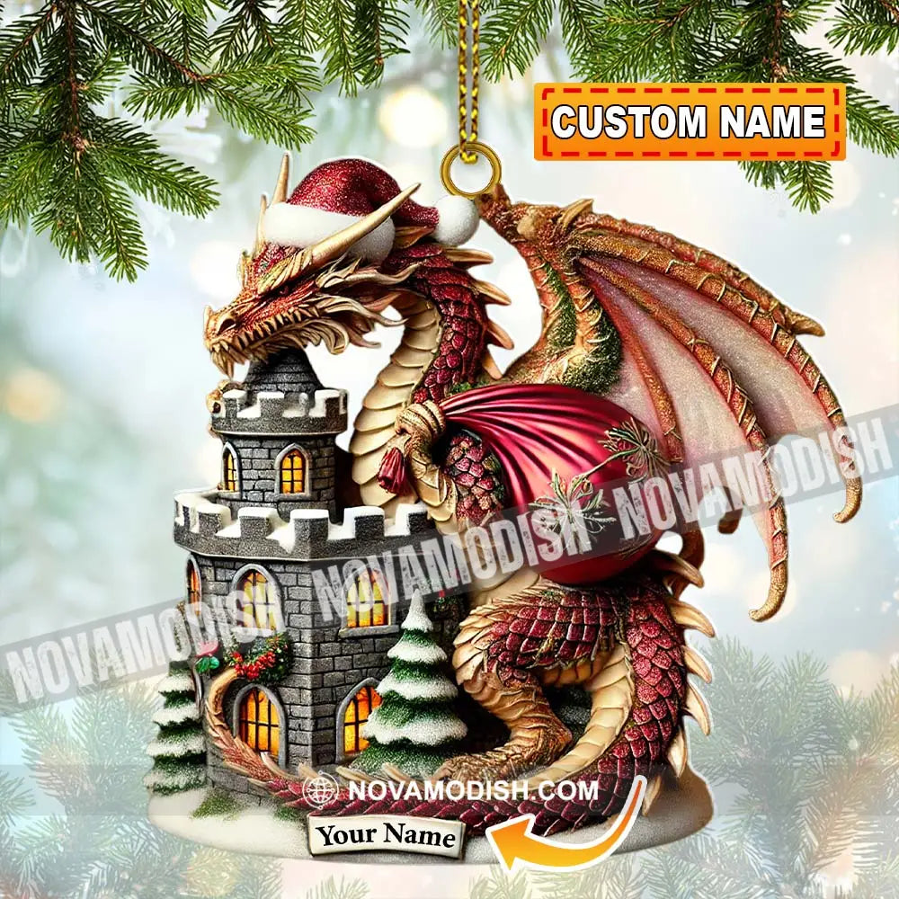 Custom Ornament Dragon Castle Christmas Decor 3.54’’ / 1