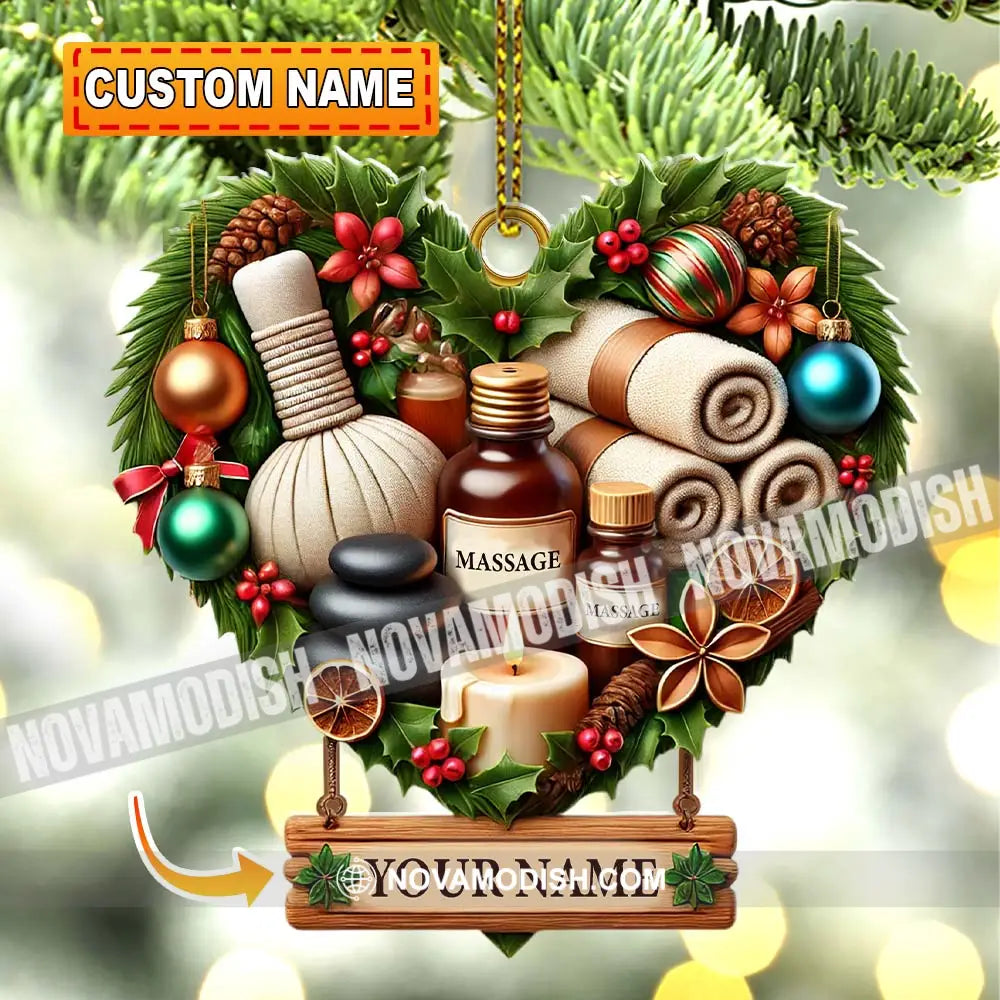 Custom Ornament Heart Of Massage Christmas Decor 3.54’’ / 1