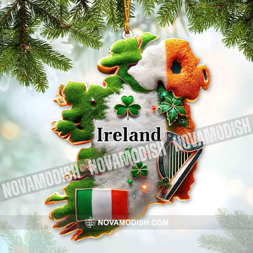 Custom Ornament Ireland Map Christmas Decor