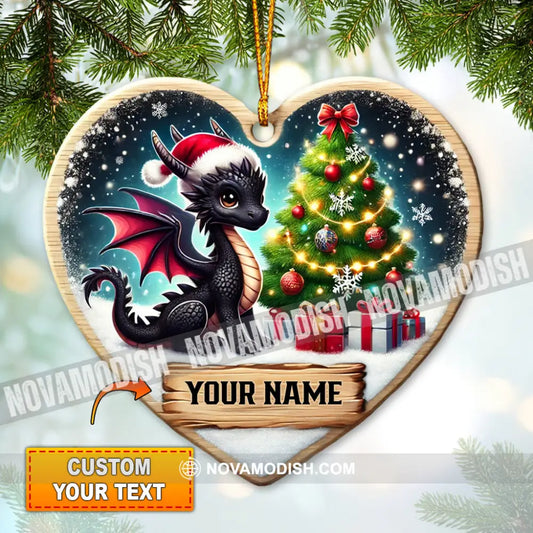 Custom Ornament Little Black Dragon Christmas Decor 3.54’’ / 1